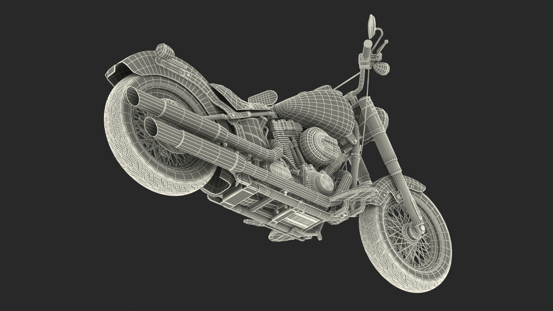 Cruiser Motorcycle Harley Davidson Softail Slim 3D