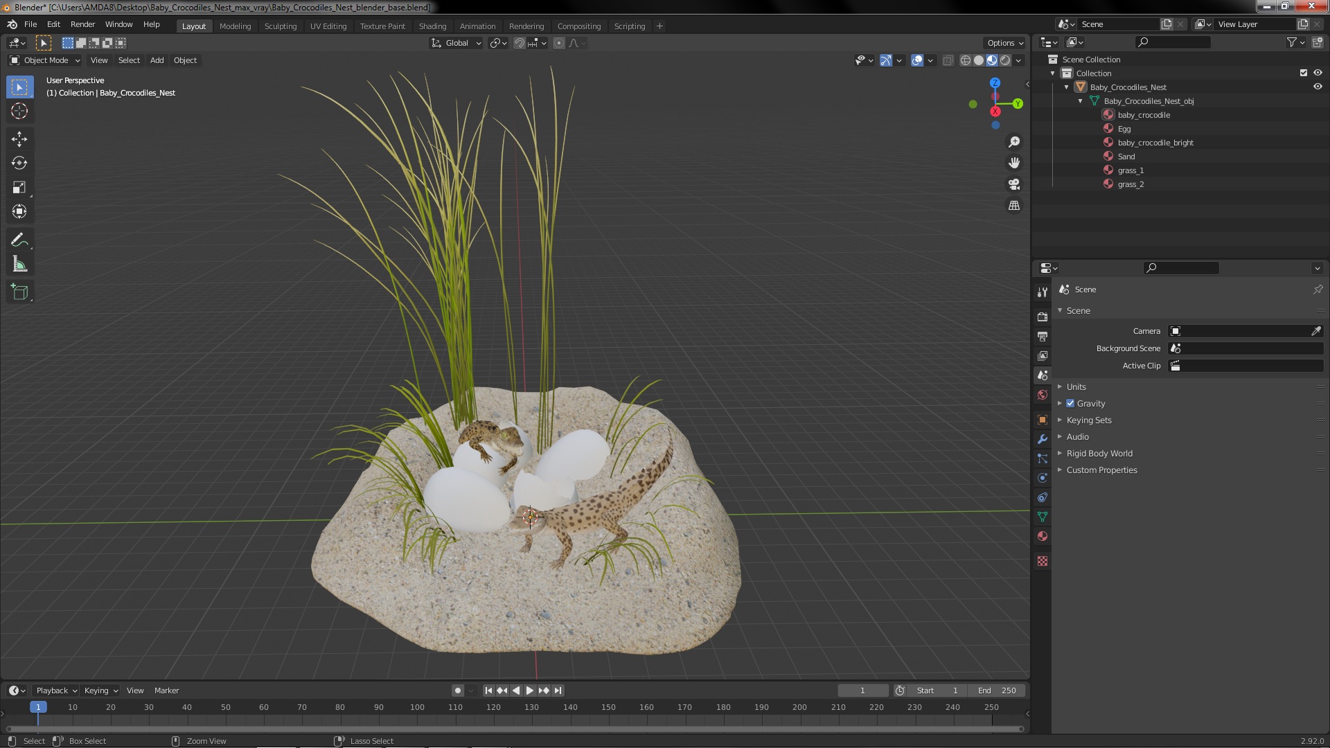 3D model Baby Crocodiles Nest