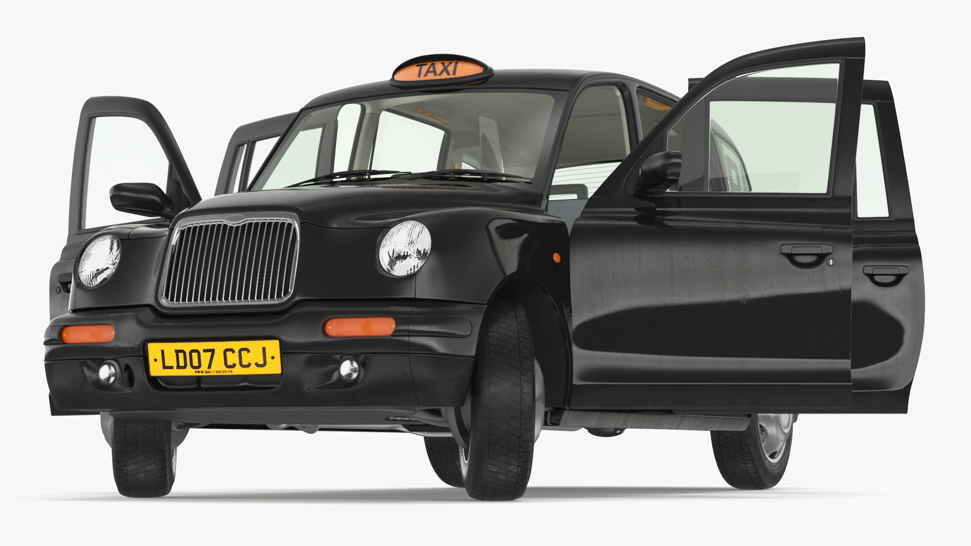 3D London Black Cab TX1 Rigged for Cinema 4D