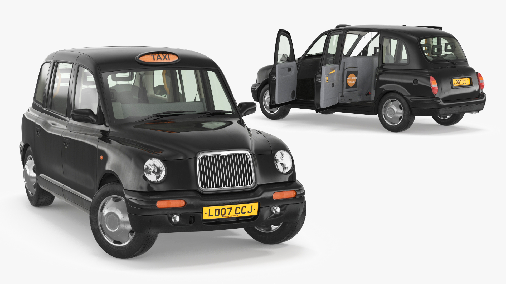 3D London Black Cab TX1 Rigged for Cinema 4D