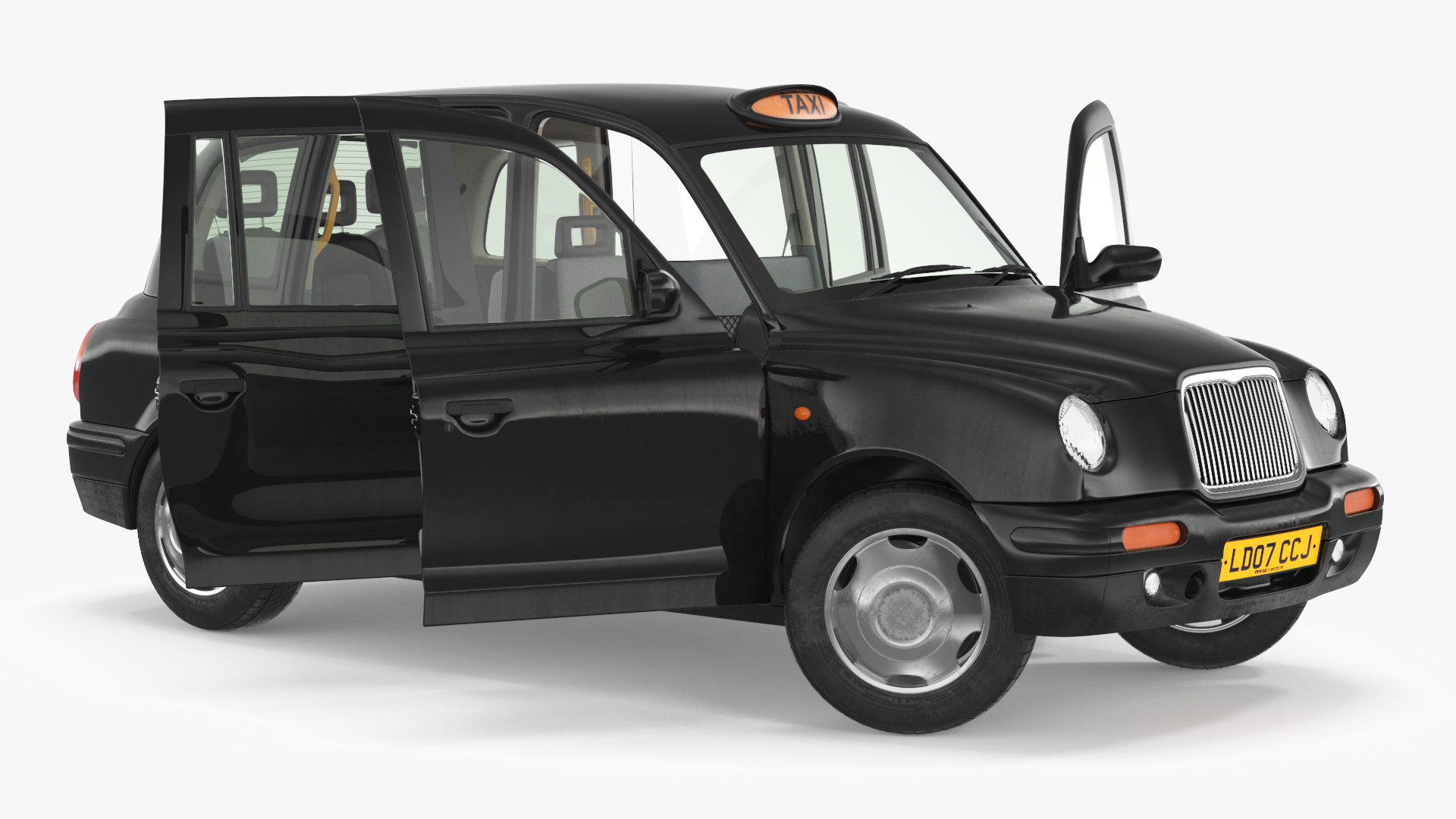 3D London Black Cab TX1 Rigged for Cinema 4D