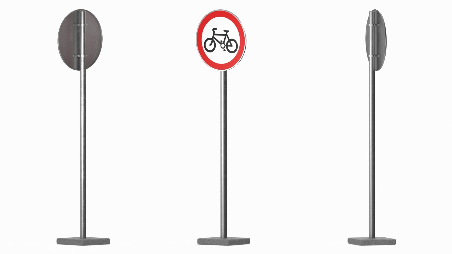 3D model Road Sign No Cycling