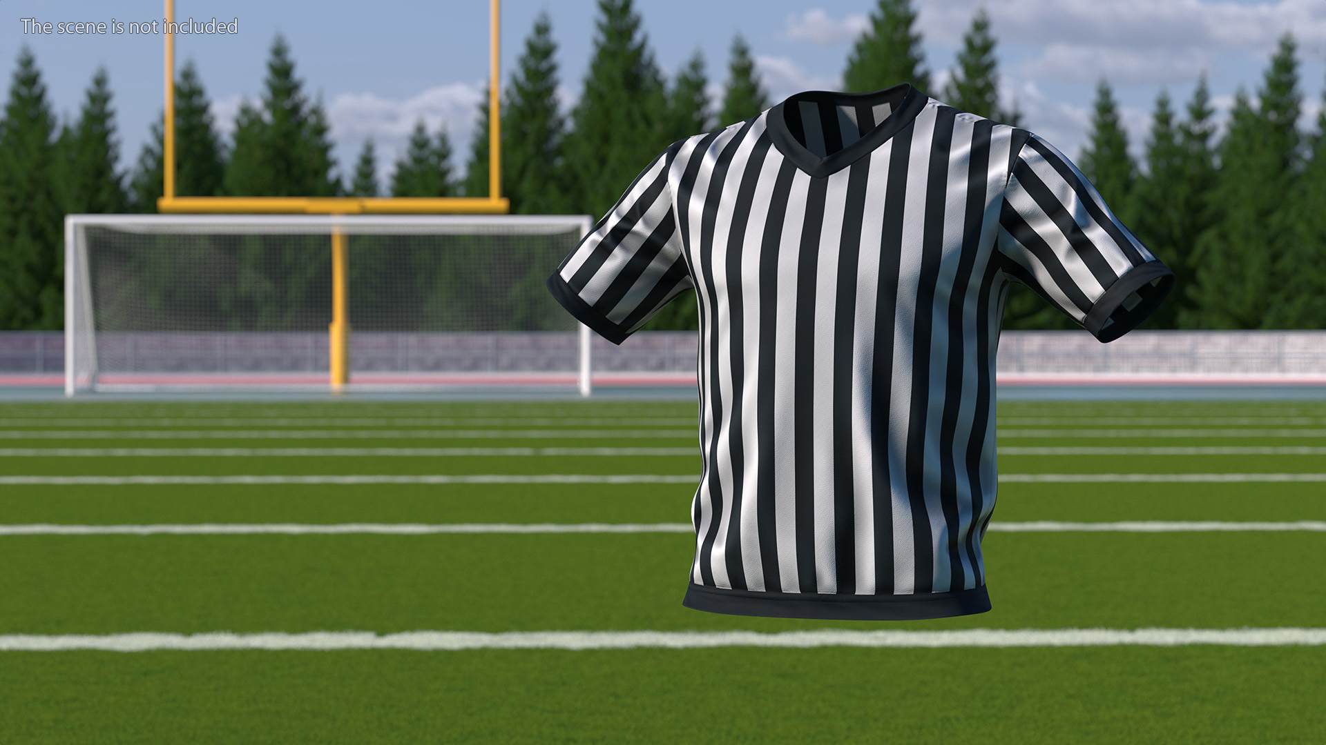 3D Striped Sports Referee Shirt model