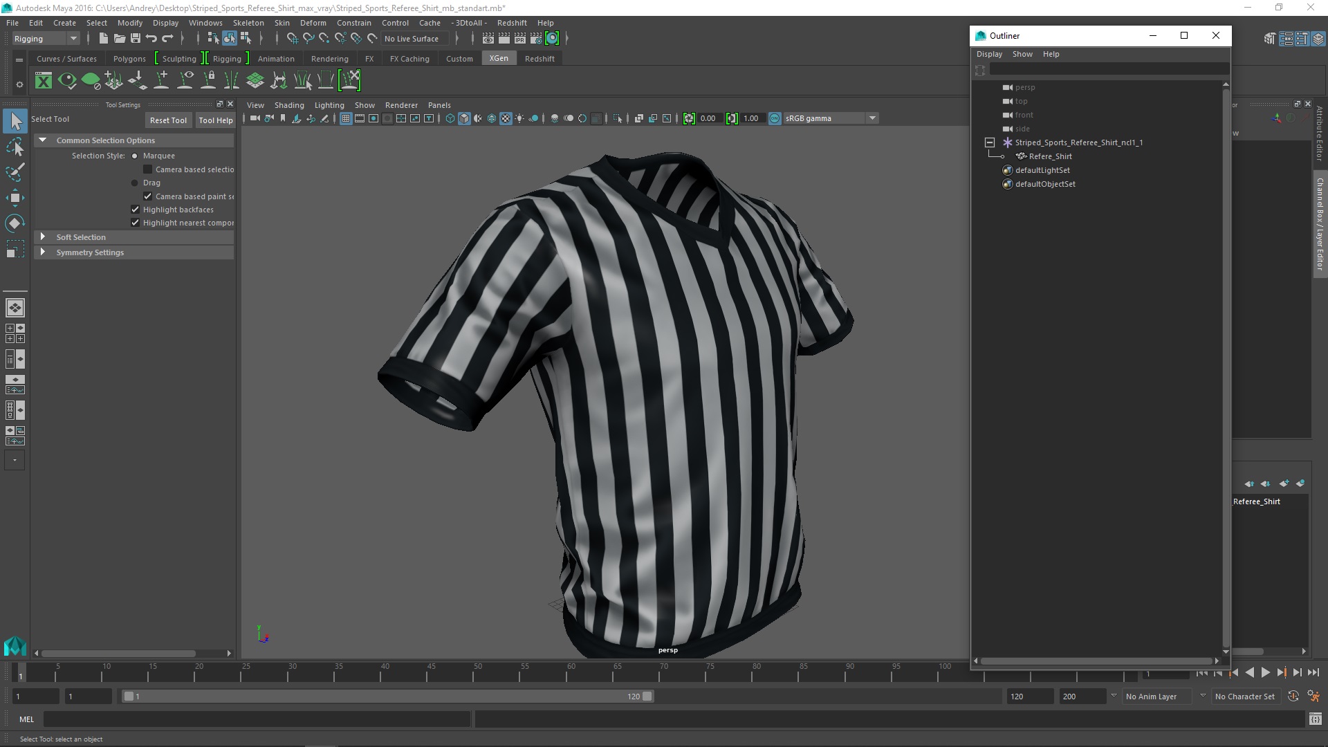 3D Striped Sports Referee Shirt model