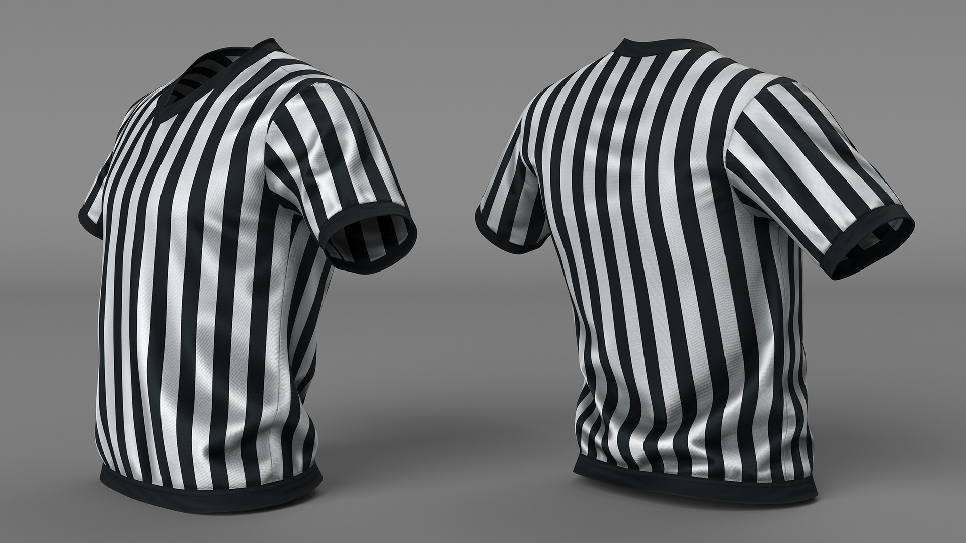 3D Striped Sports Referee Shirt model