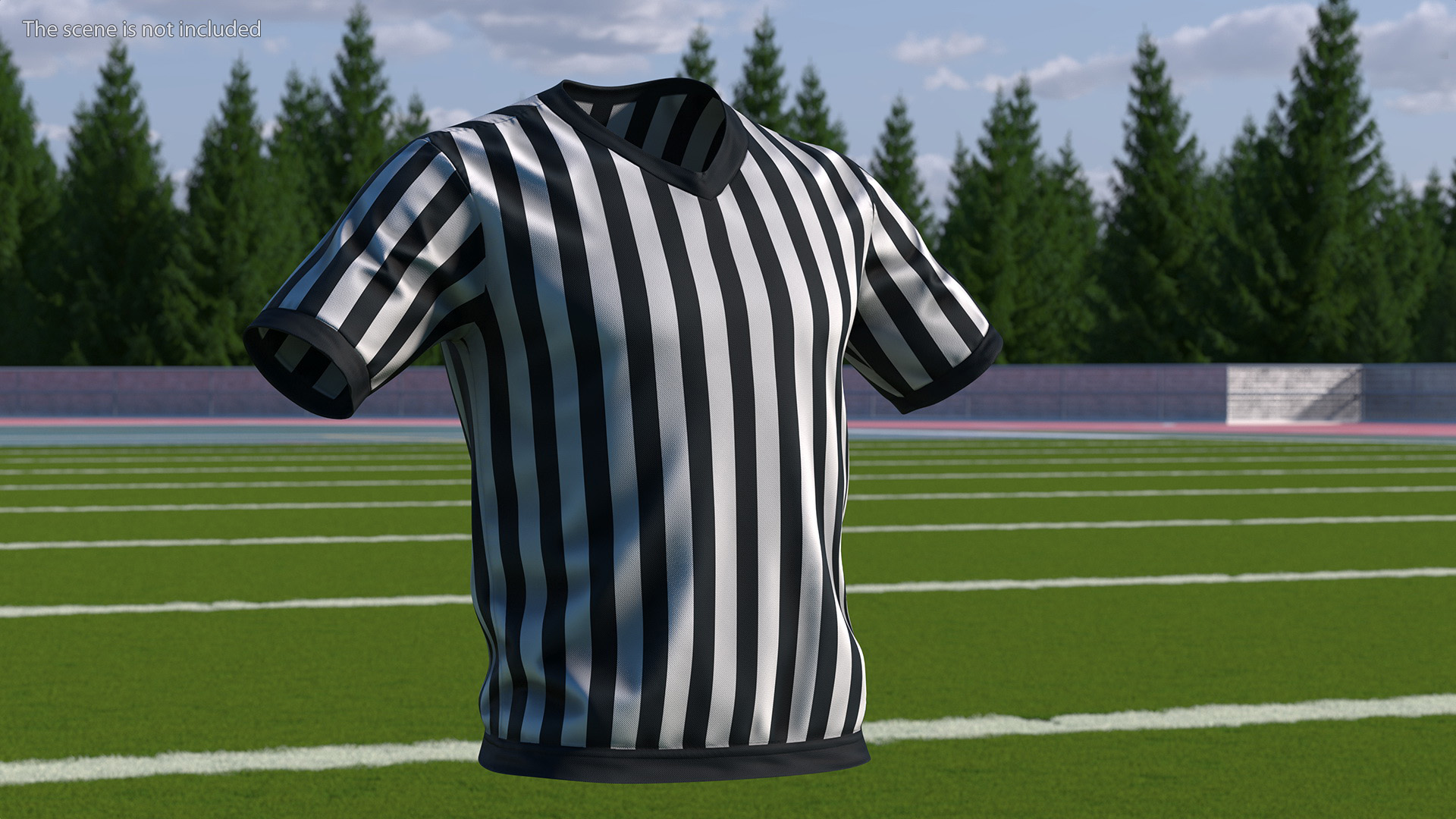 3D Striped Sports Referee Shirt model