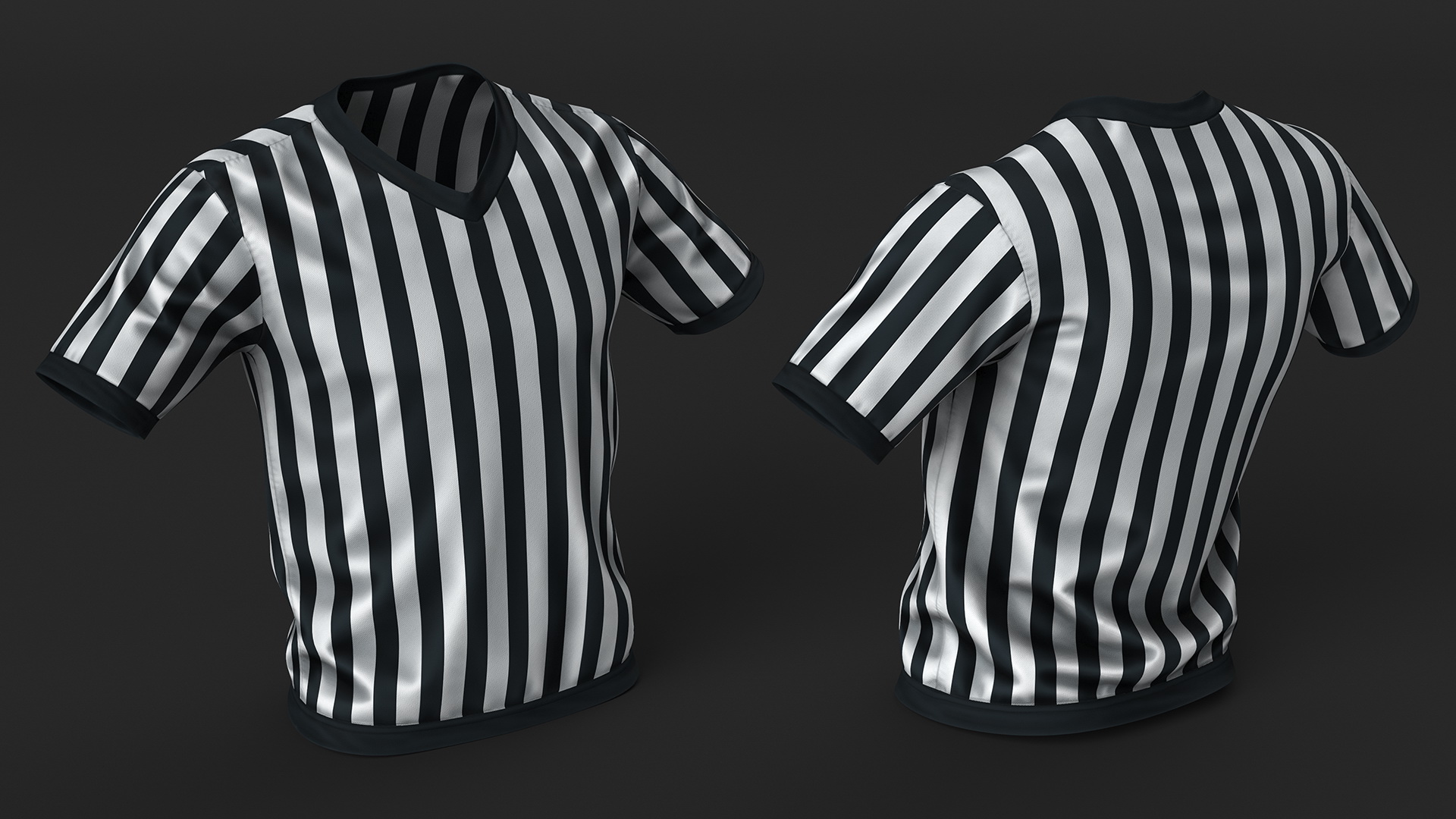 3D Striped Sports Referee Shirt model