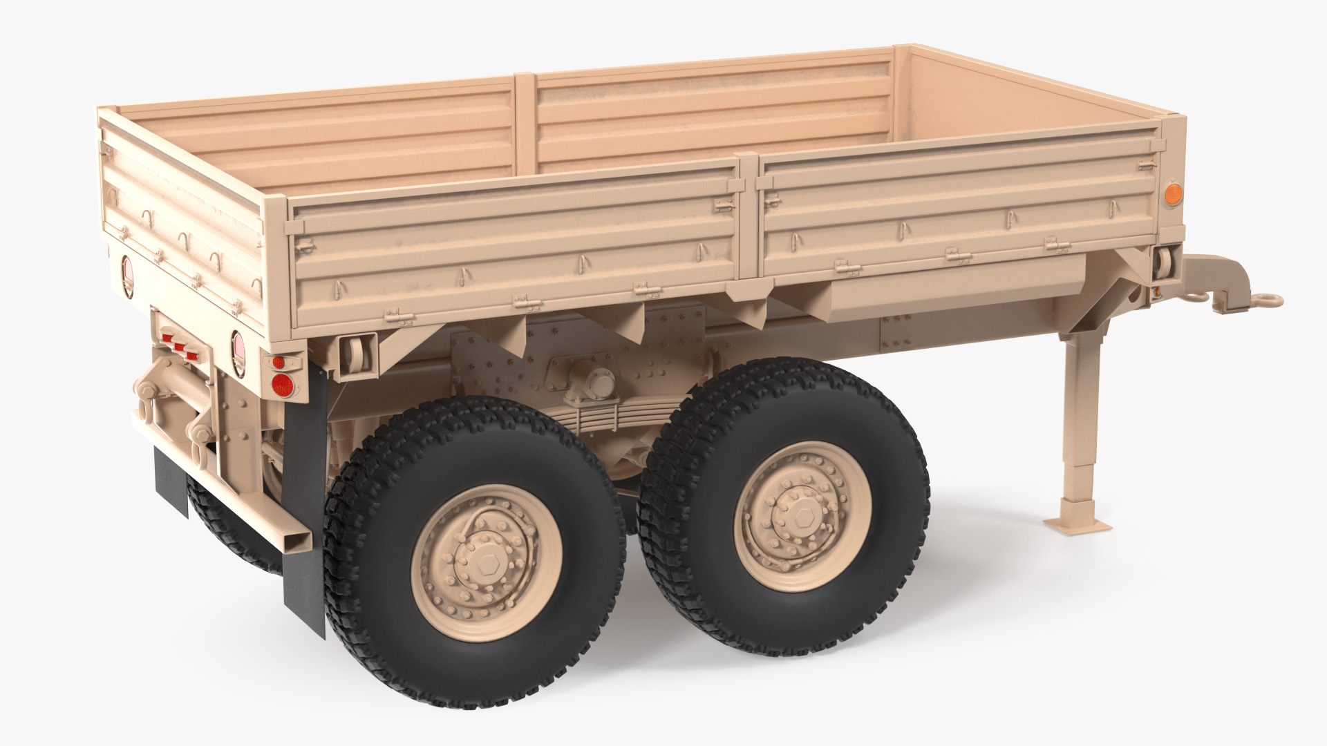 3D Military Drop Side Cargo Trailer M1092 Sand model