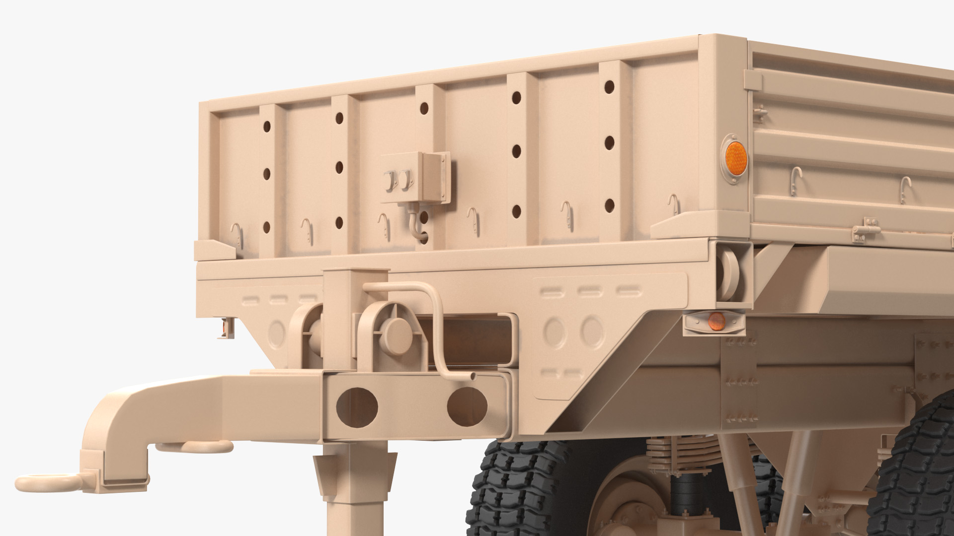 3D Military Drop Side Cargo Trailer M1092 Sand model