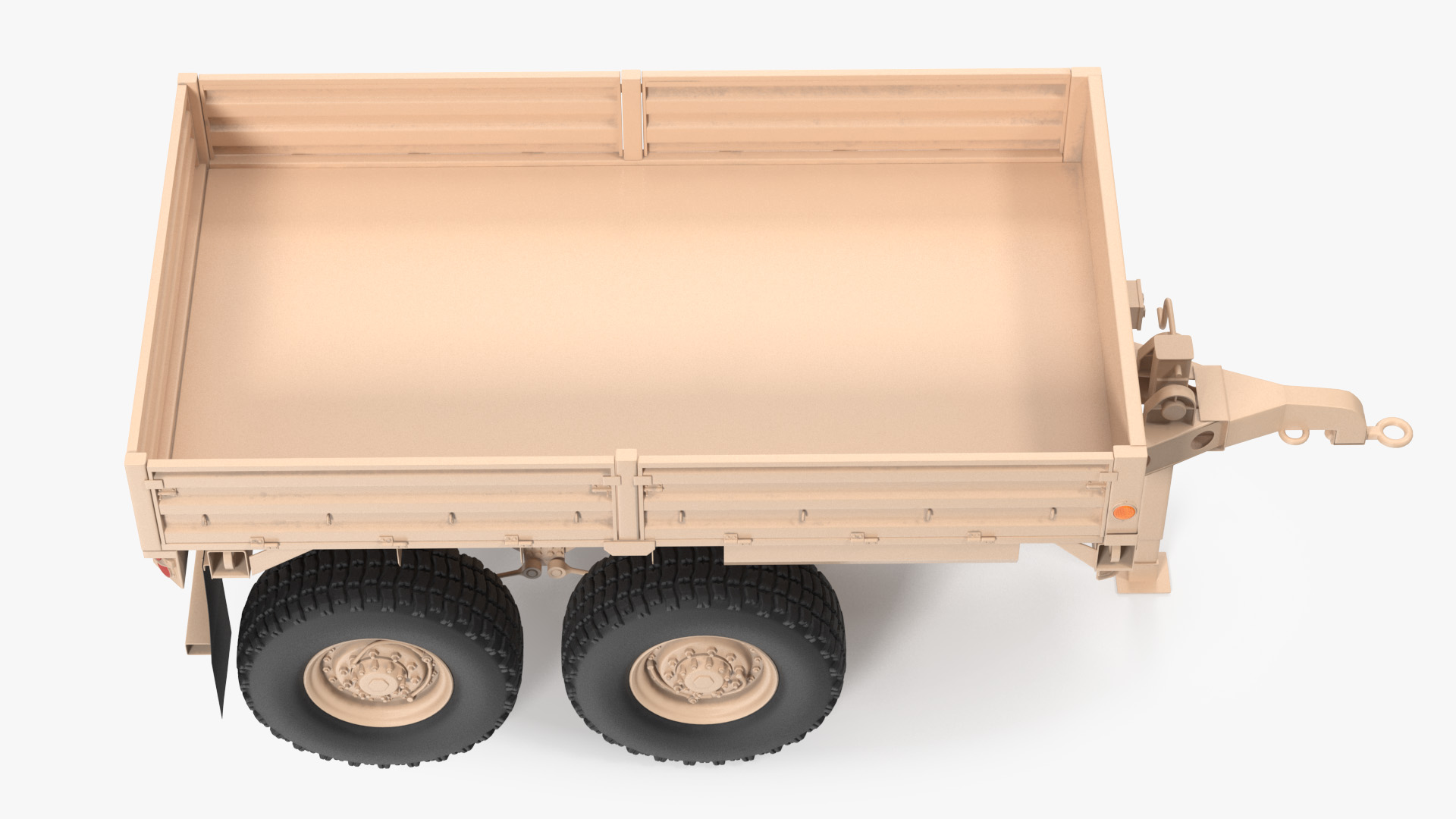 3D Military Drop Side Cargo Trailer M1092 Sand model