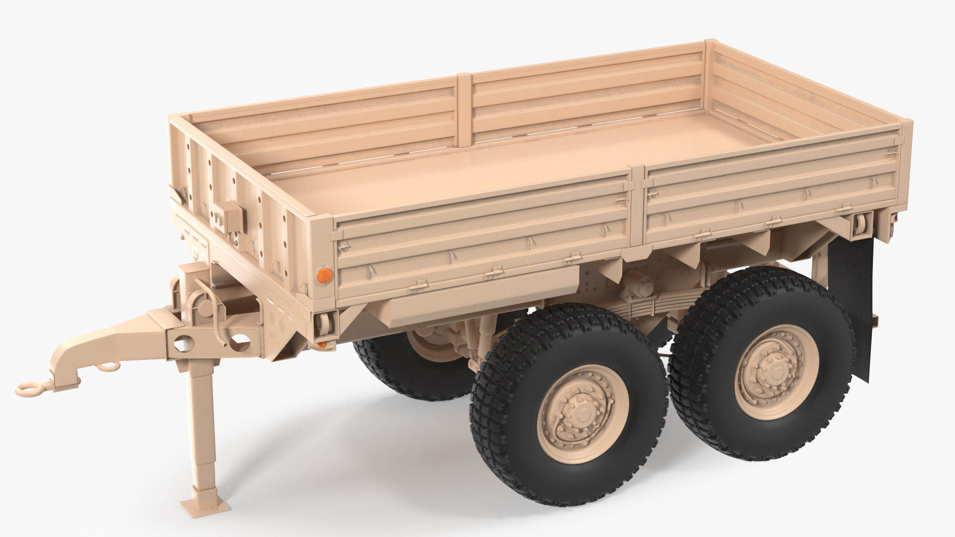 3D Military Drop Side Cargo Trailer M1092 Sand model