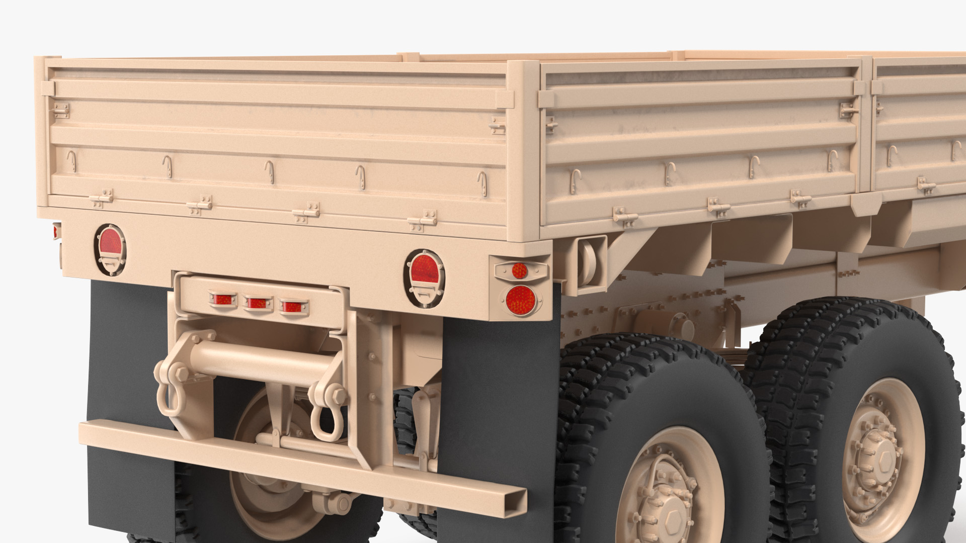 3D Military Drop Side Cargo Trailer M1092 Sand model