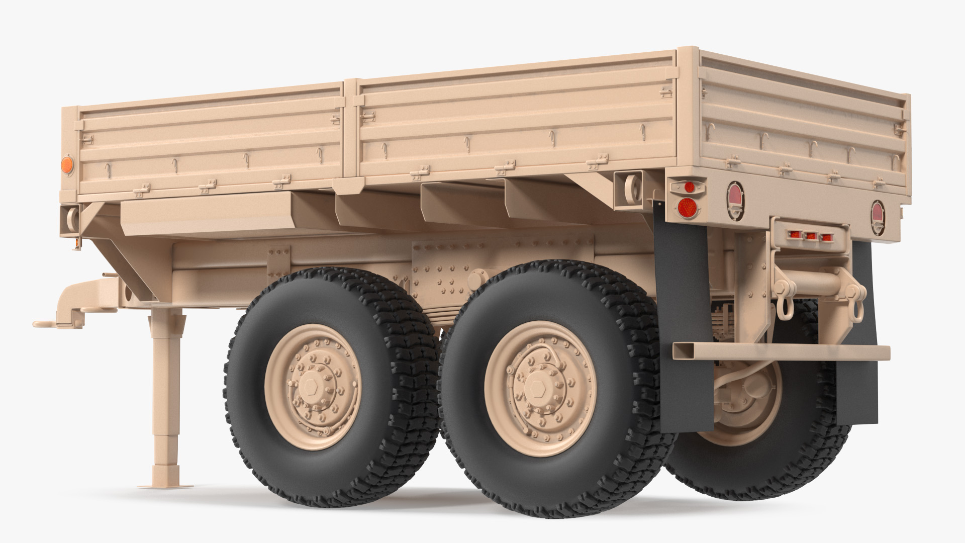 3D Military Drop Side Cargo Trailer M1092 Sand model