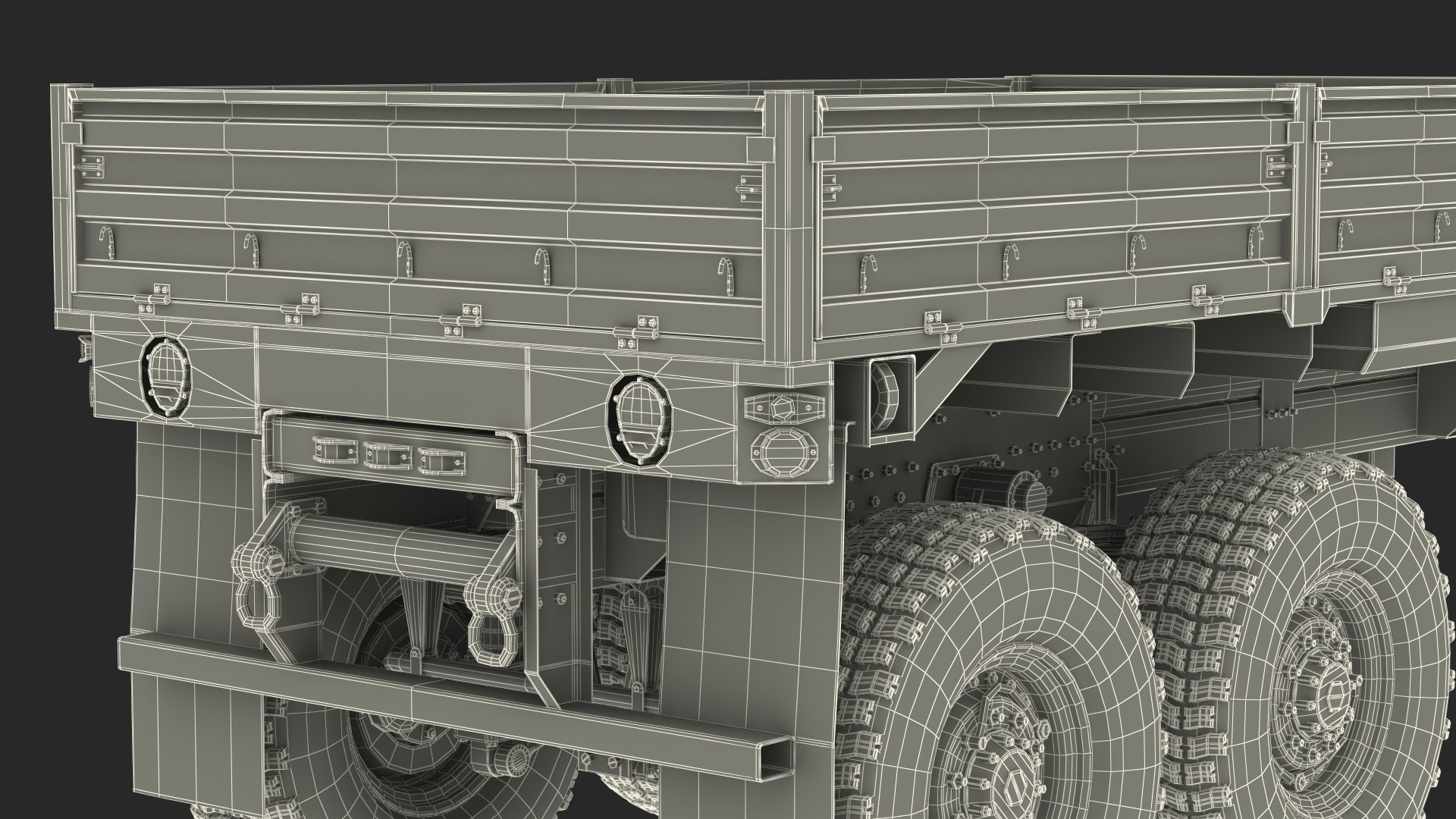 3D Military Drop Side Cargo Trailer M1092 Sand model