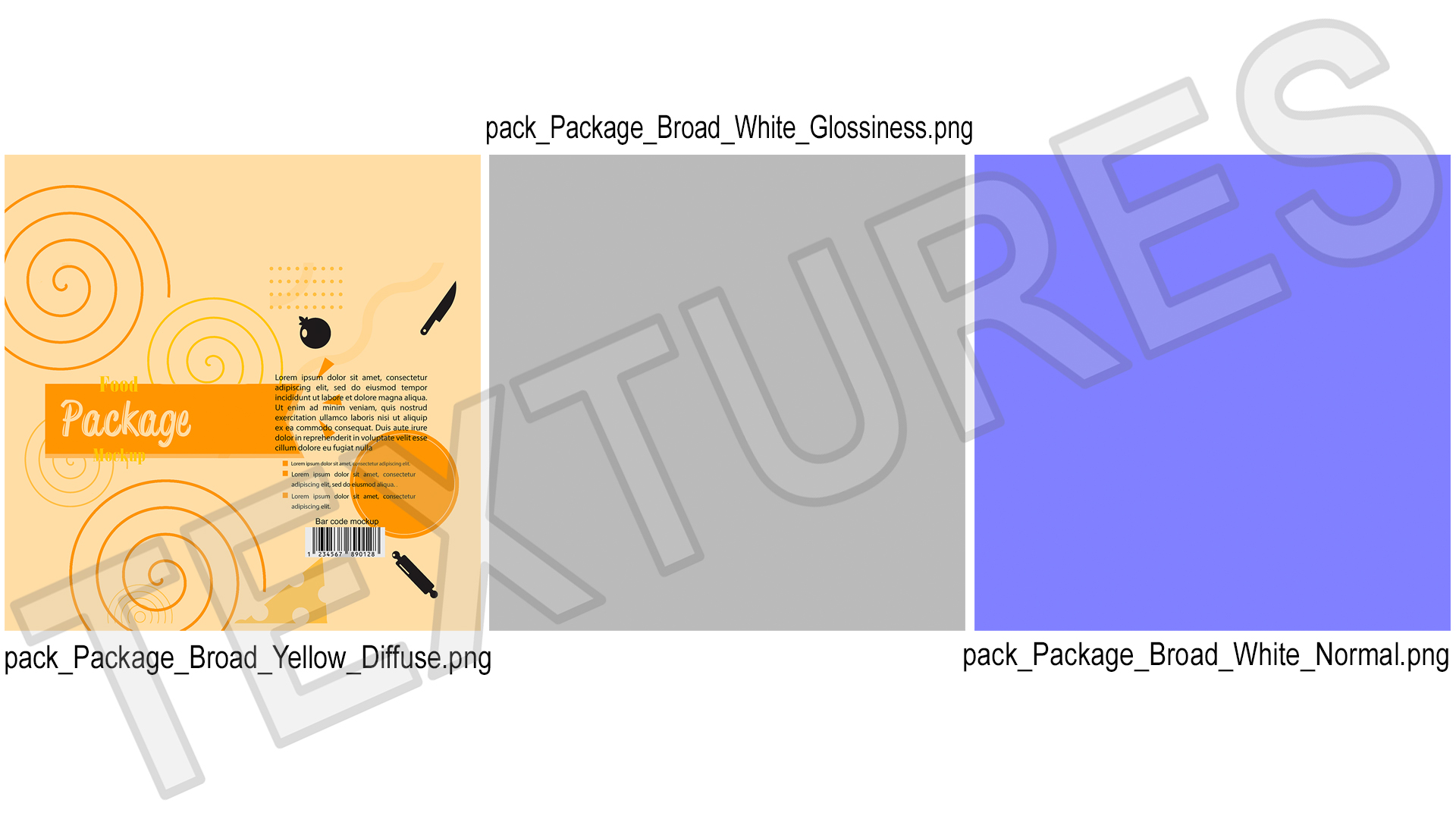 3D Mockup Food Package Yellow