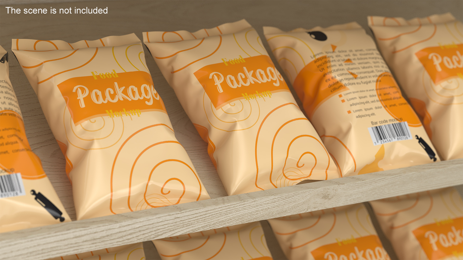 3D Mockup Food Package Yellow