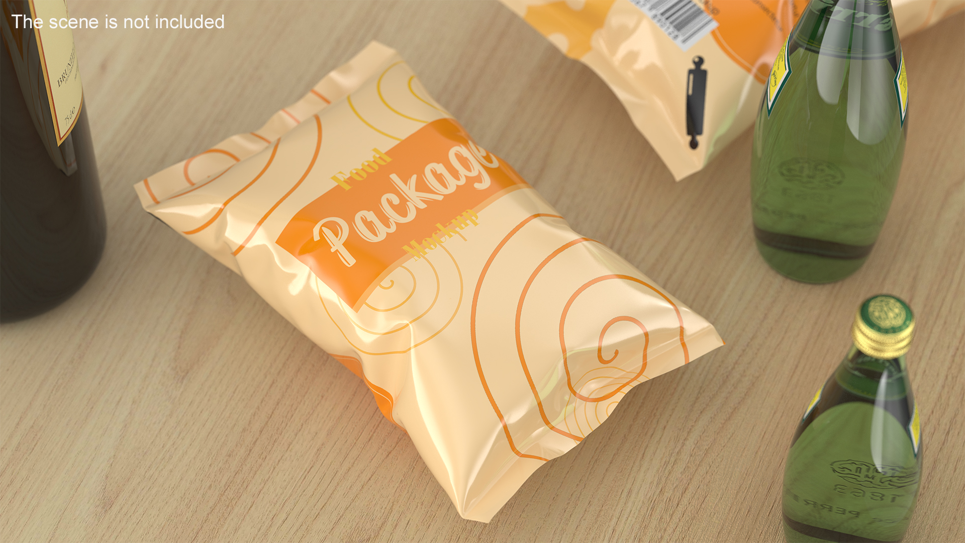 3D Mockup Food Package Yellow