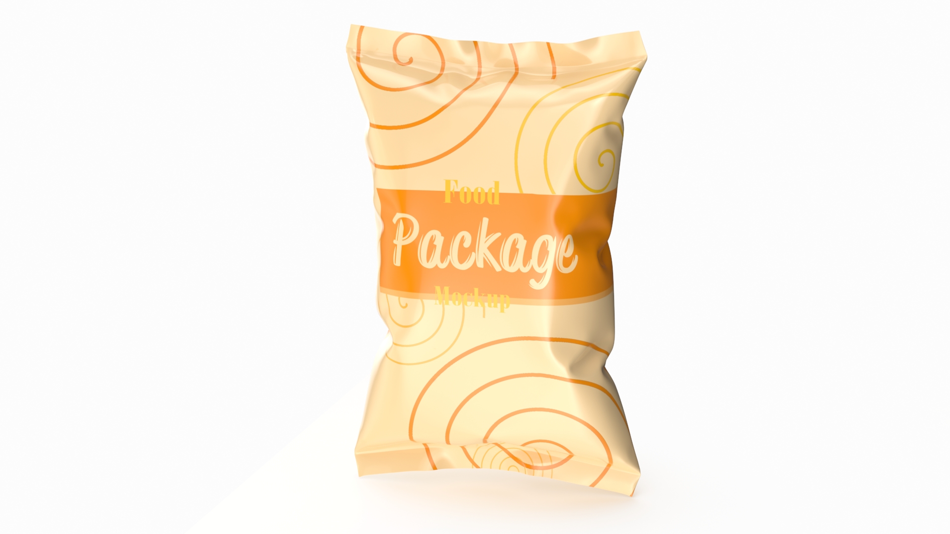 3D Mockup Food Package Yellow