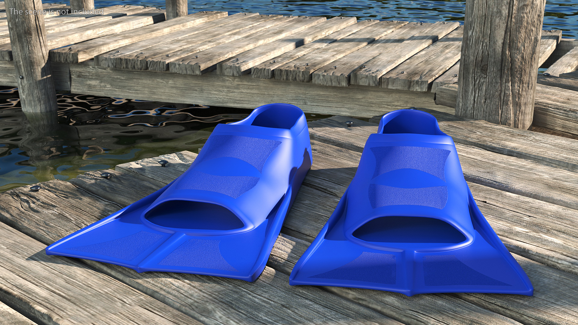 3D Short Blue Blade Swim Fins