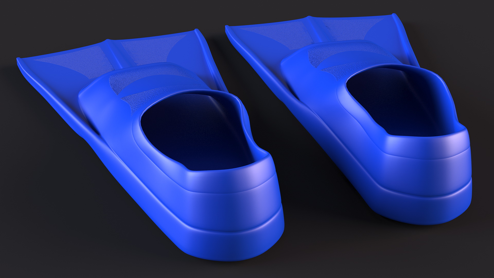 3D Short Blue Blade Swim Fins