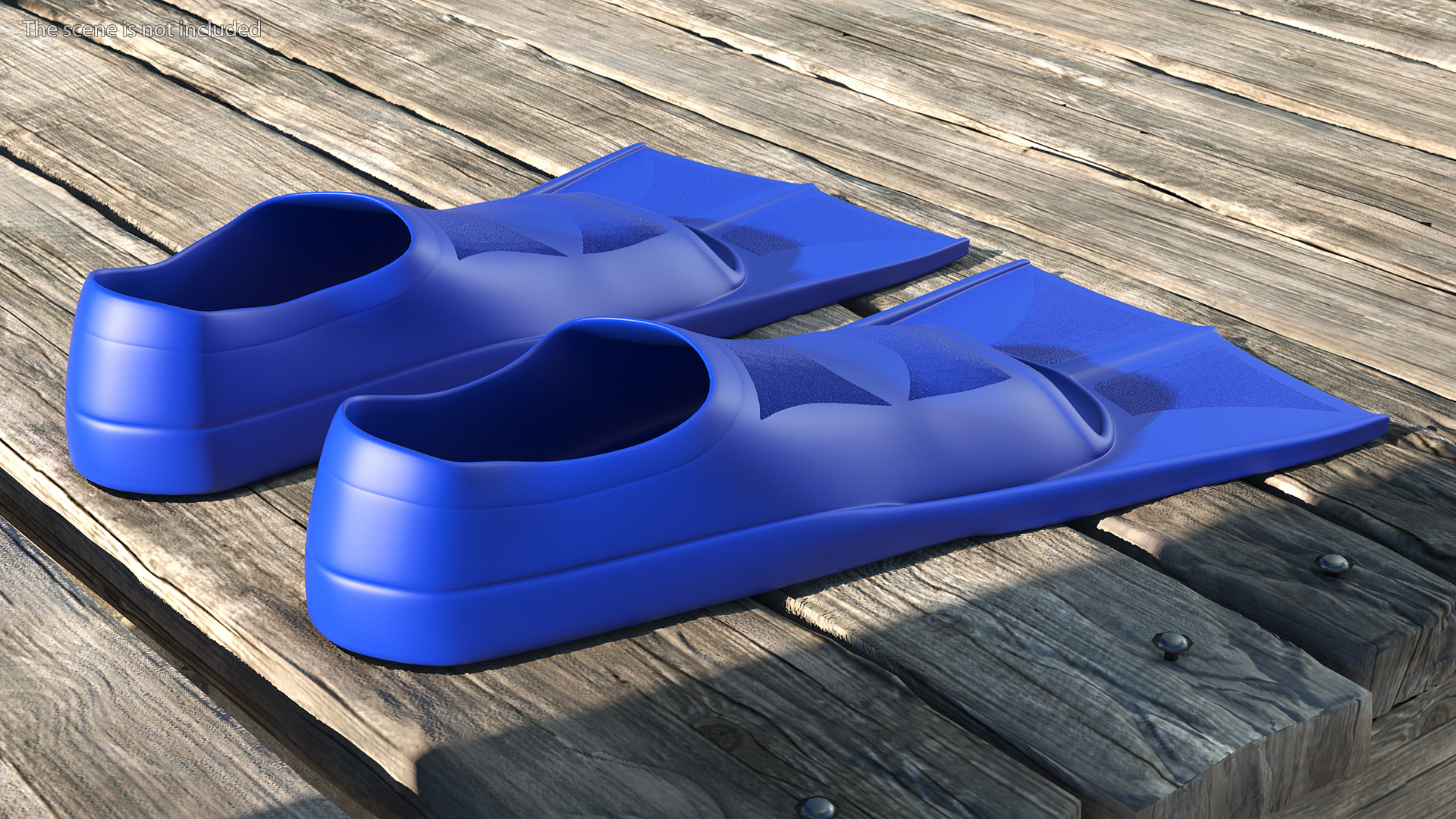 3D Short Blue Blade Swim Fins