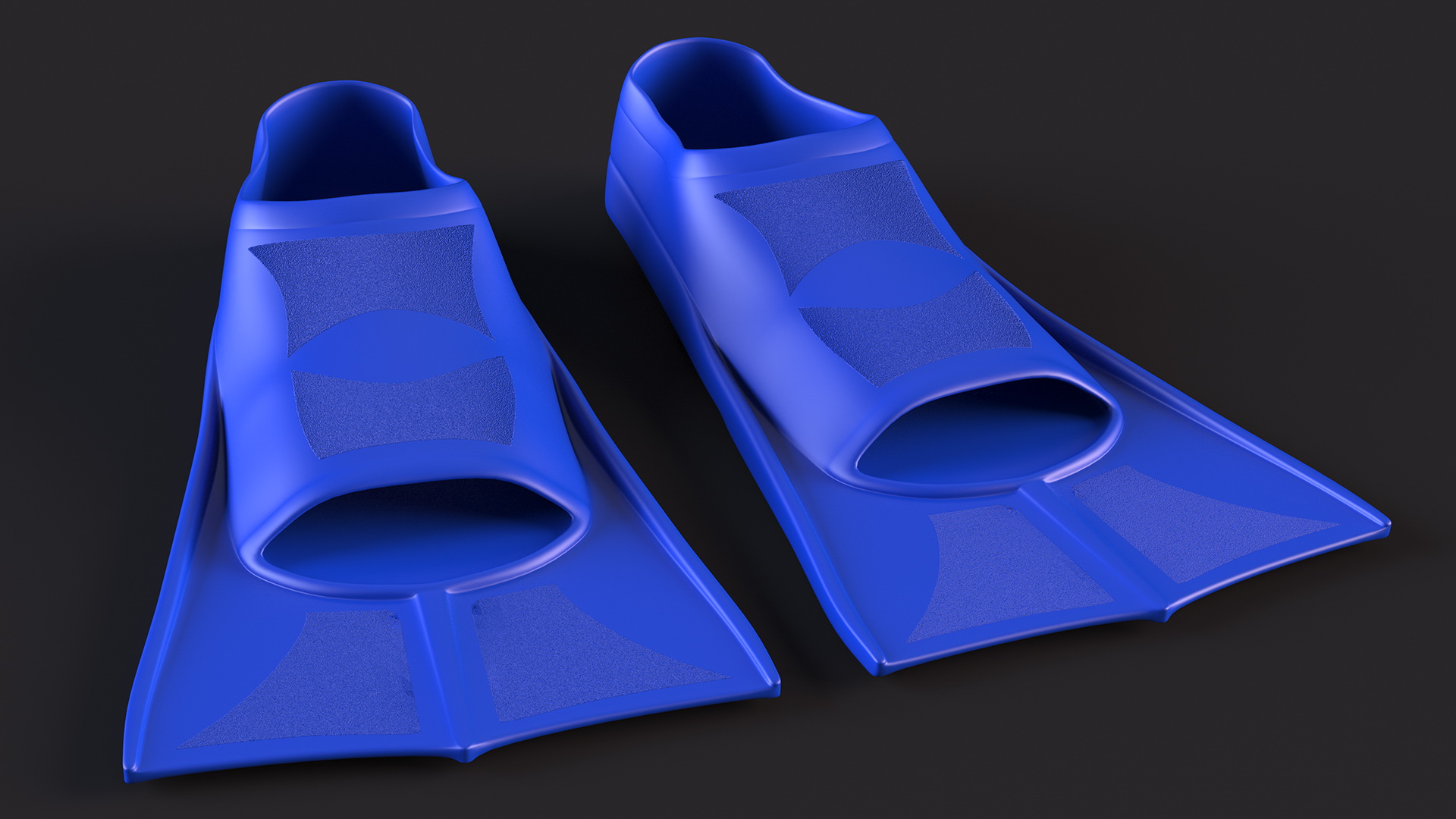 3D Short Blue Blade Swim Fins