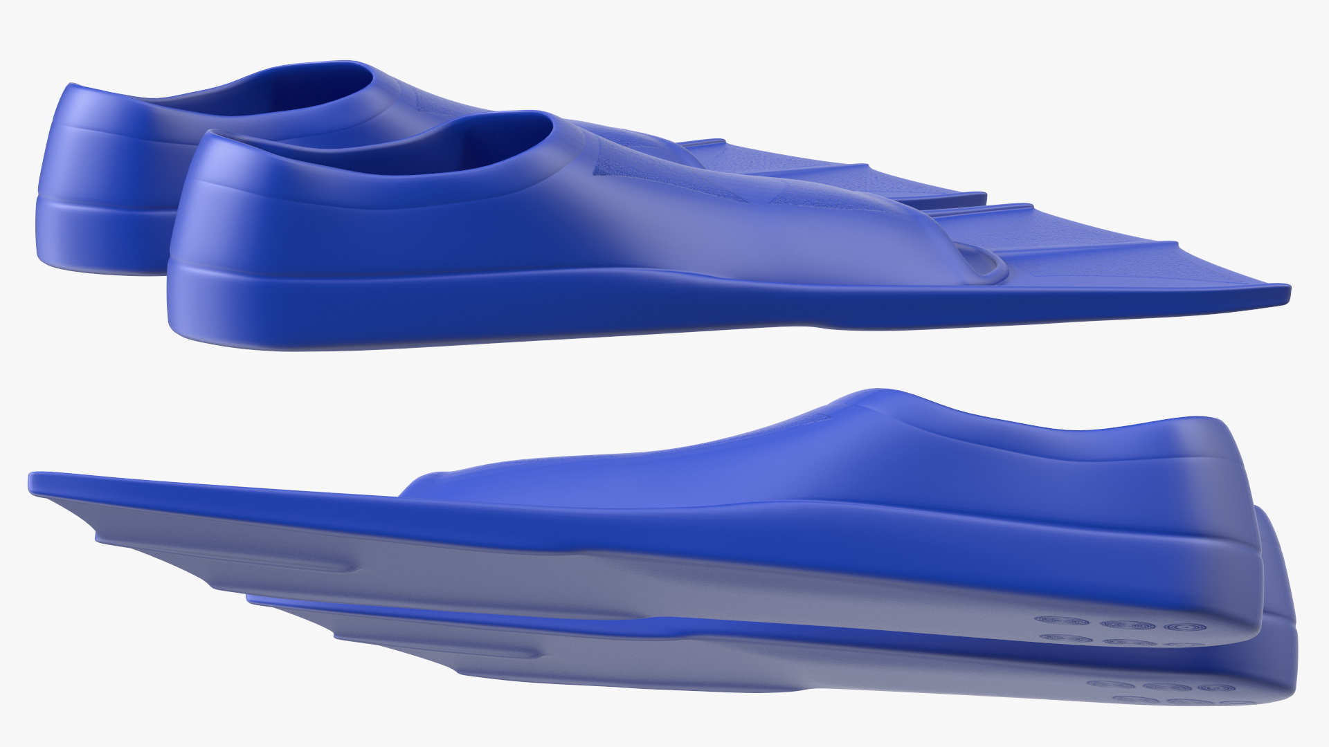 3D Short Blue Blade Swim Fins