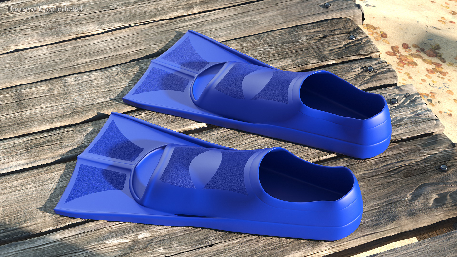 3D Short Blue Blade Swim Fins