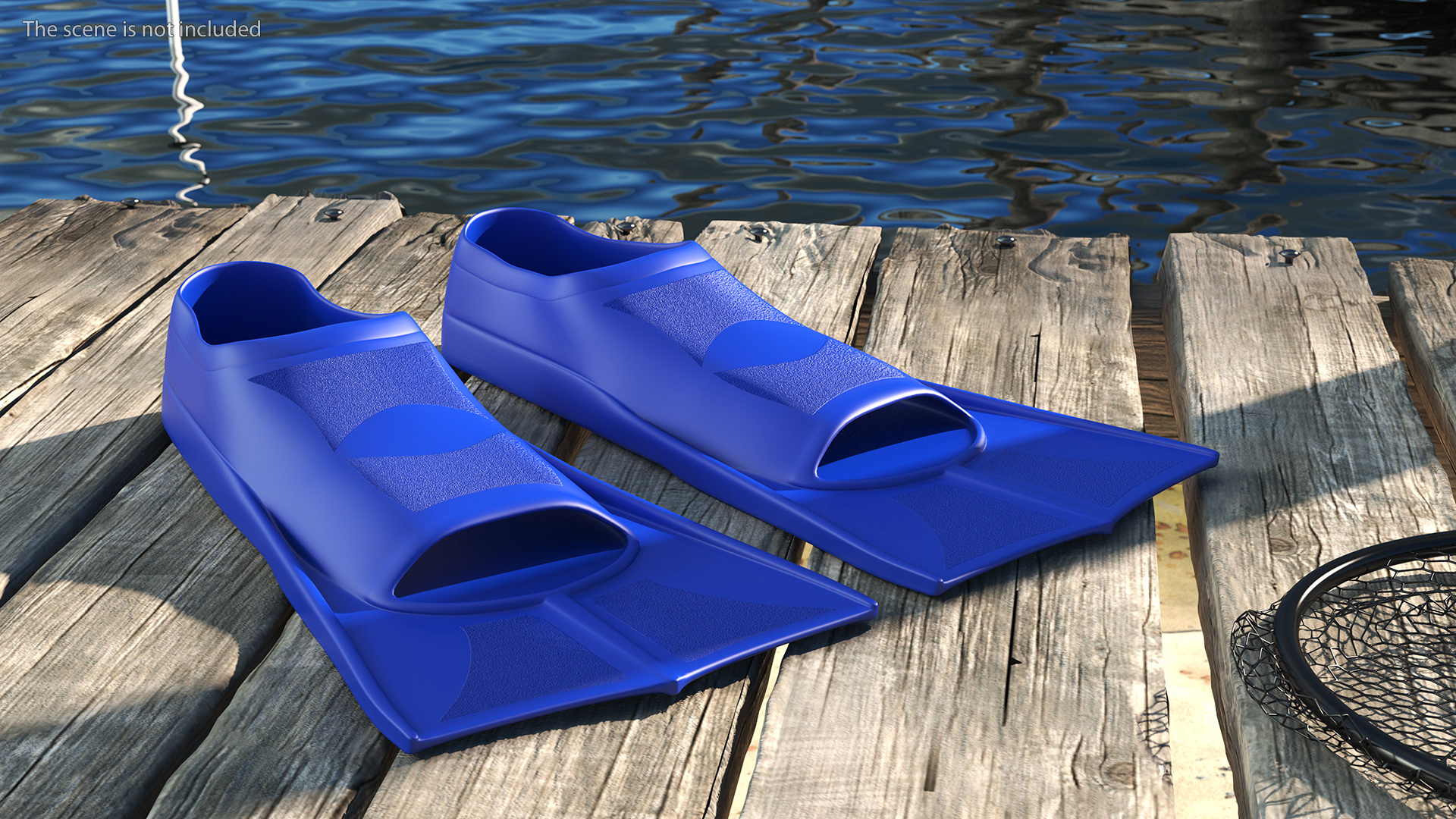 3D Short Blue Blade Swim Fins