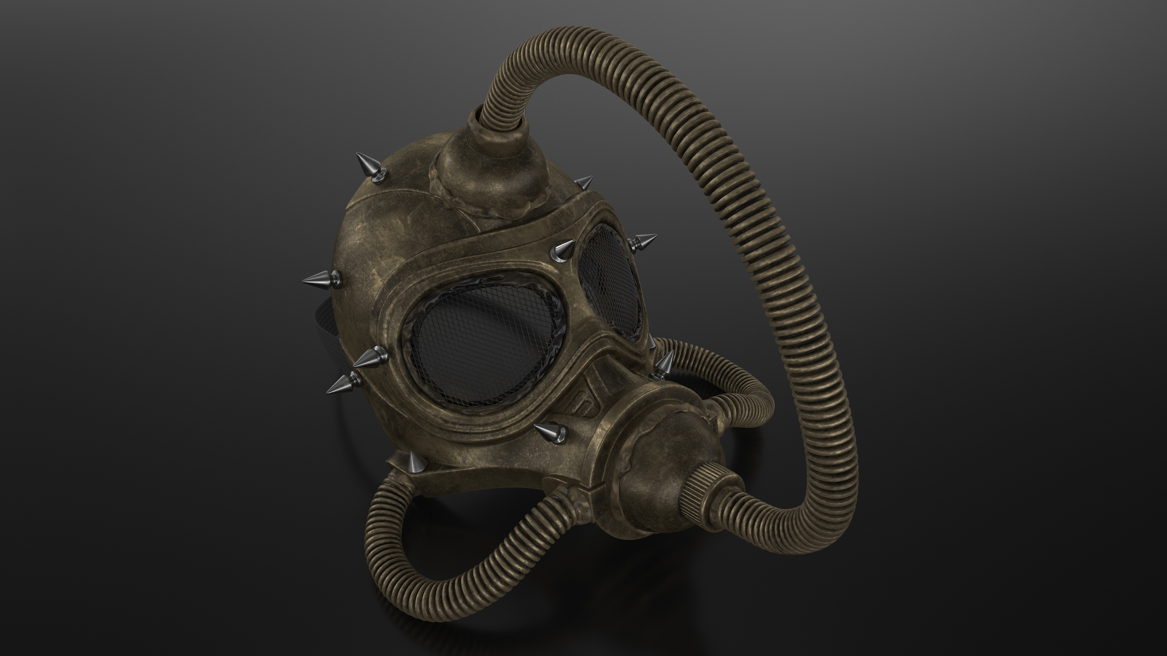 3D model Cyberpunk Gas Mask with Spikes