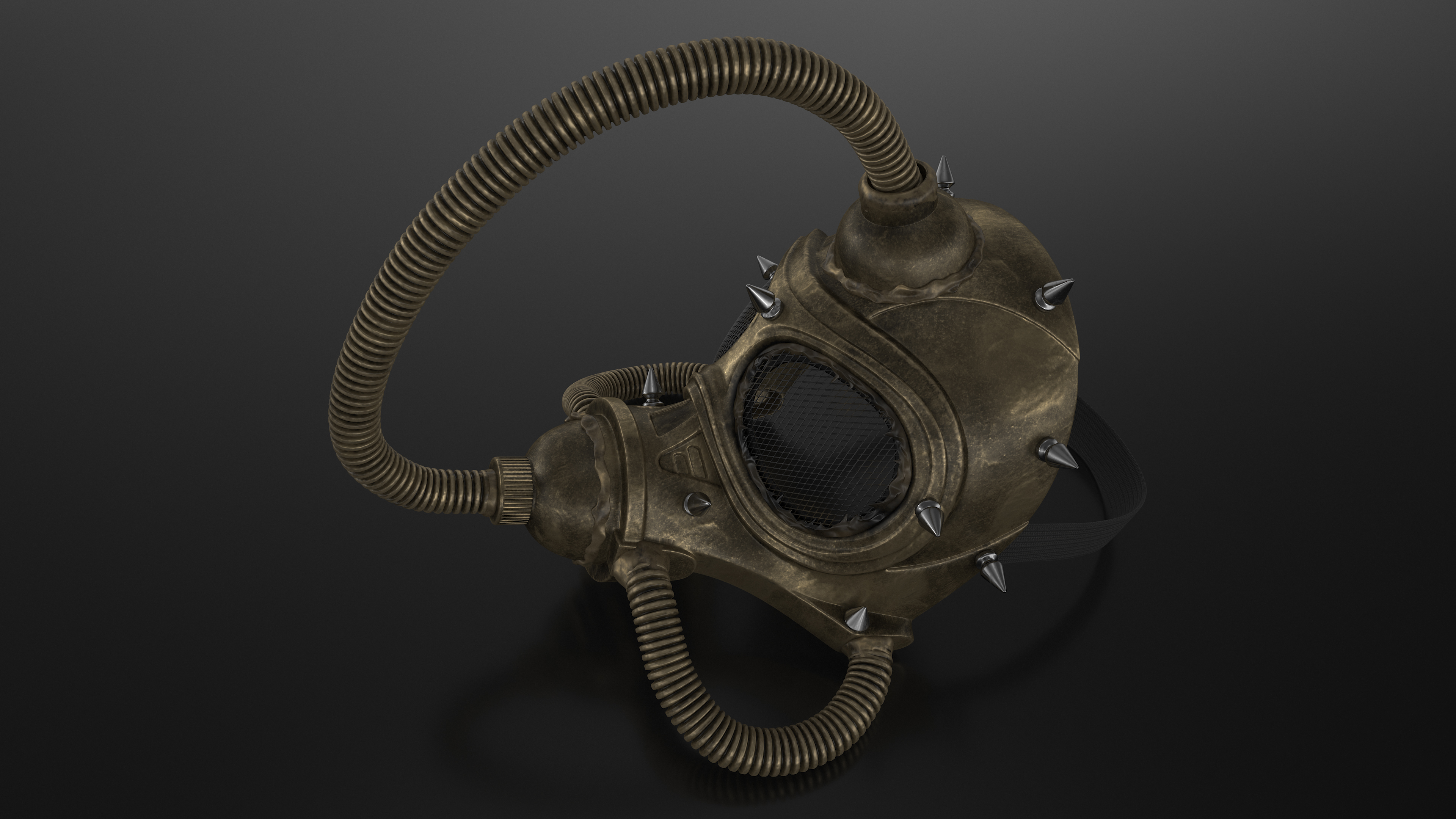 3D model Cyberpunk Gas Mask with Spikes