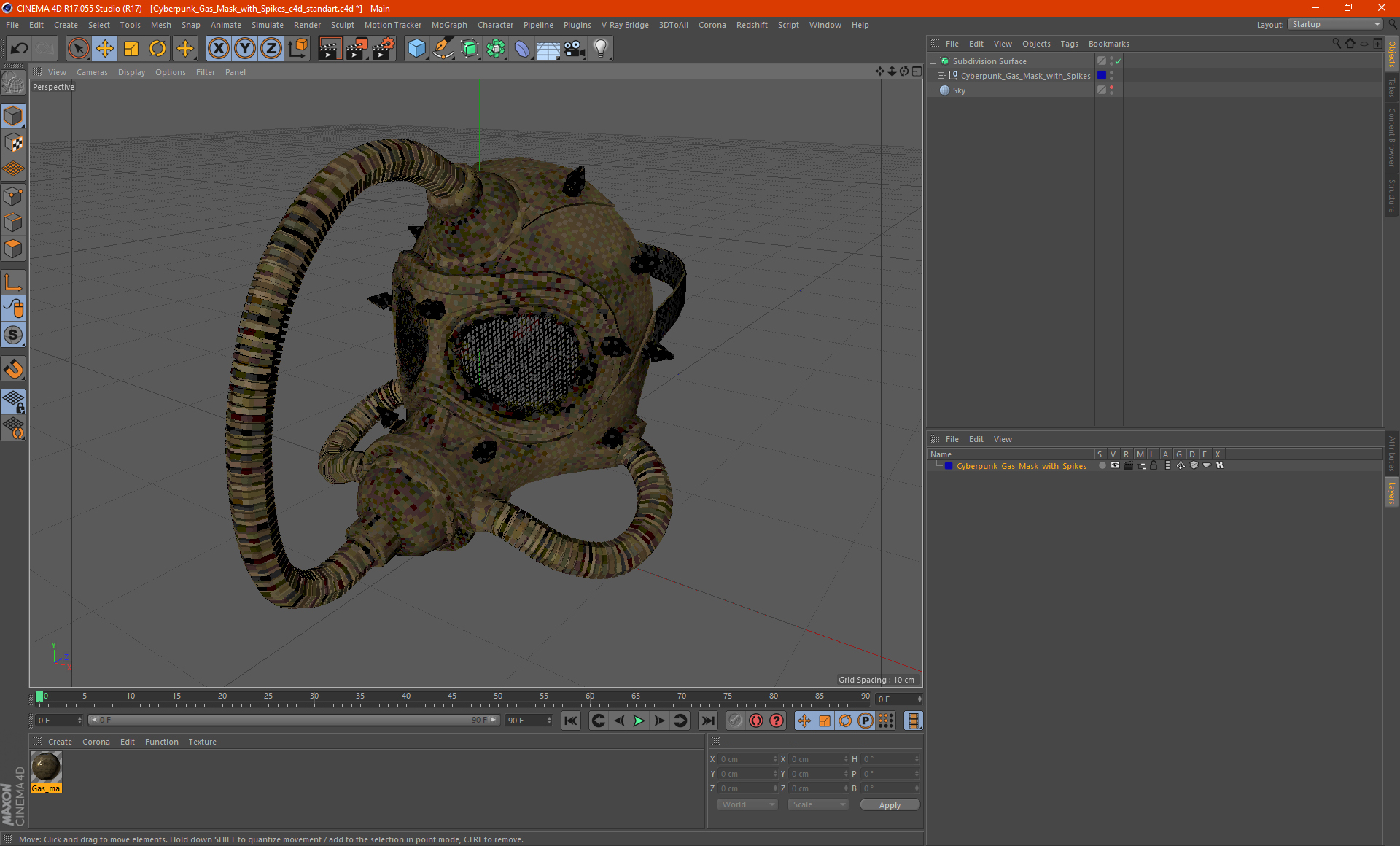 3D model Cyberpunk Gas Mask with Spikes