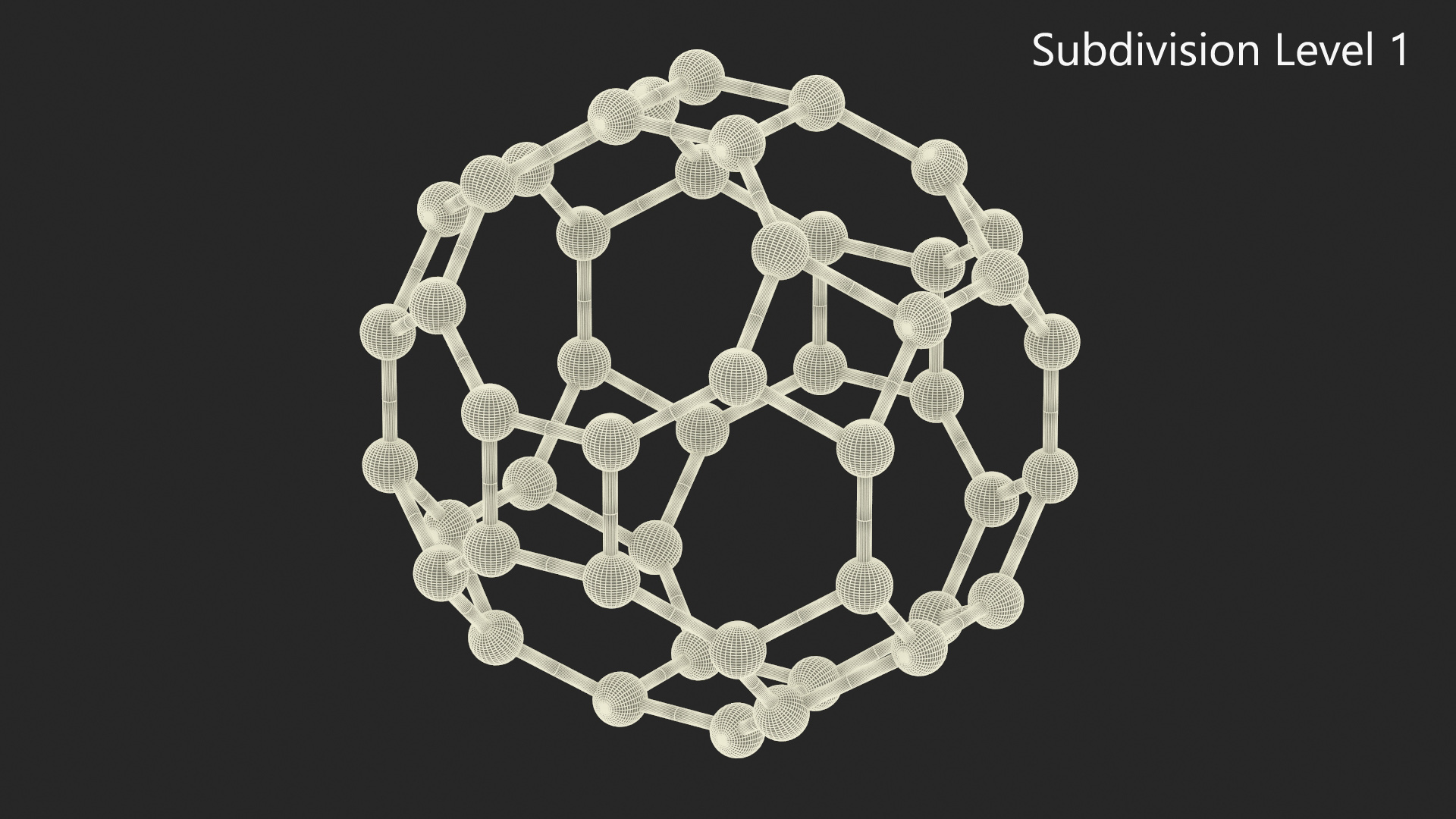 Buckminsterfullerene Molecule Structure 3D model