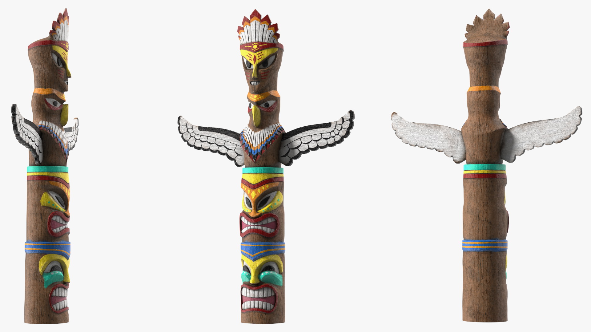 3D Vintage Totem Pole model