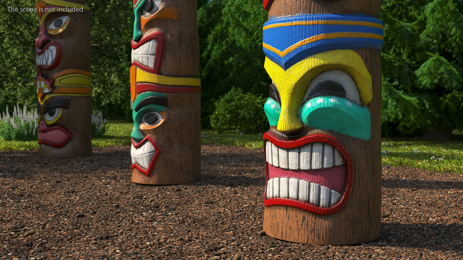 3D Vintage Totem Pole model