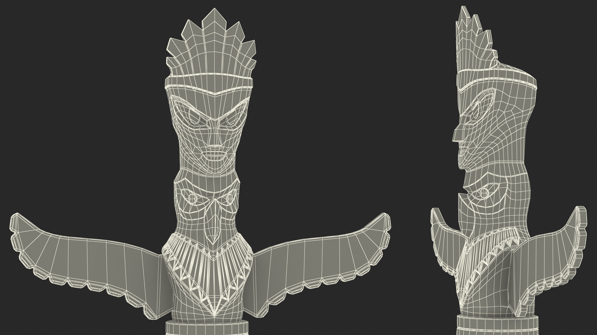 3D Vintage Totem Pole model