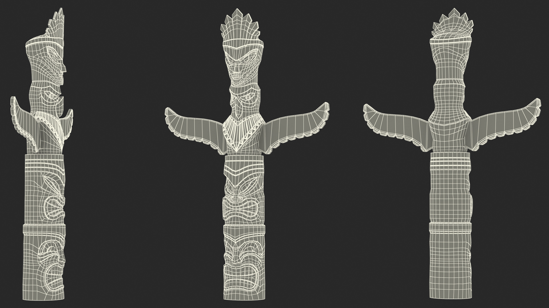 3D Vintage Totem Pole model