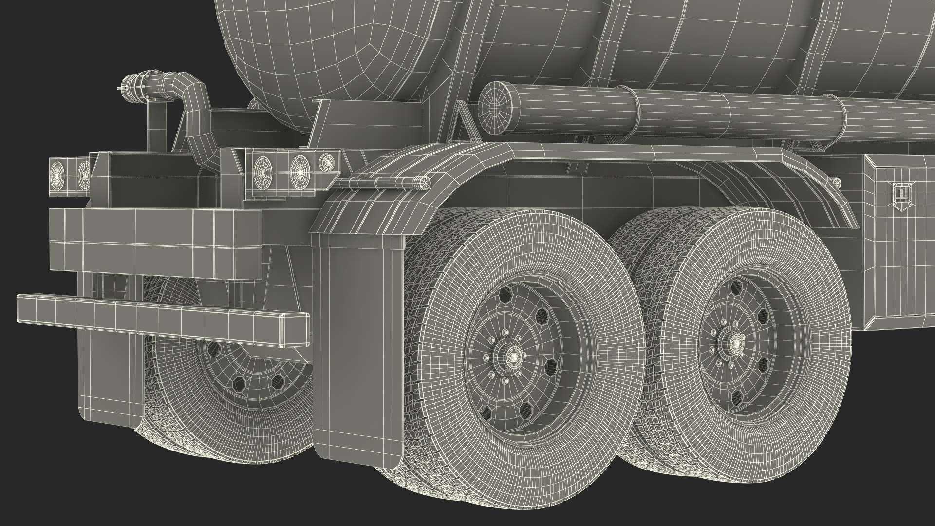 3D Food Grade Tank Trailer model