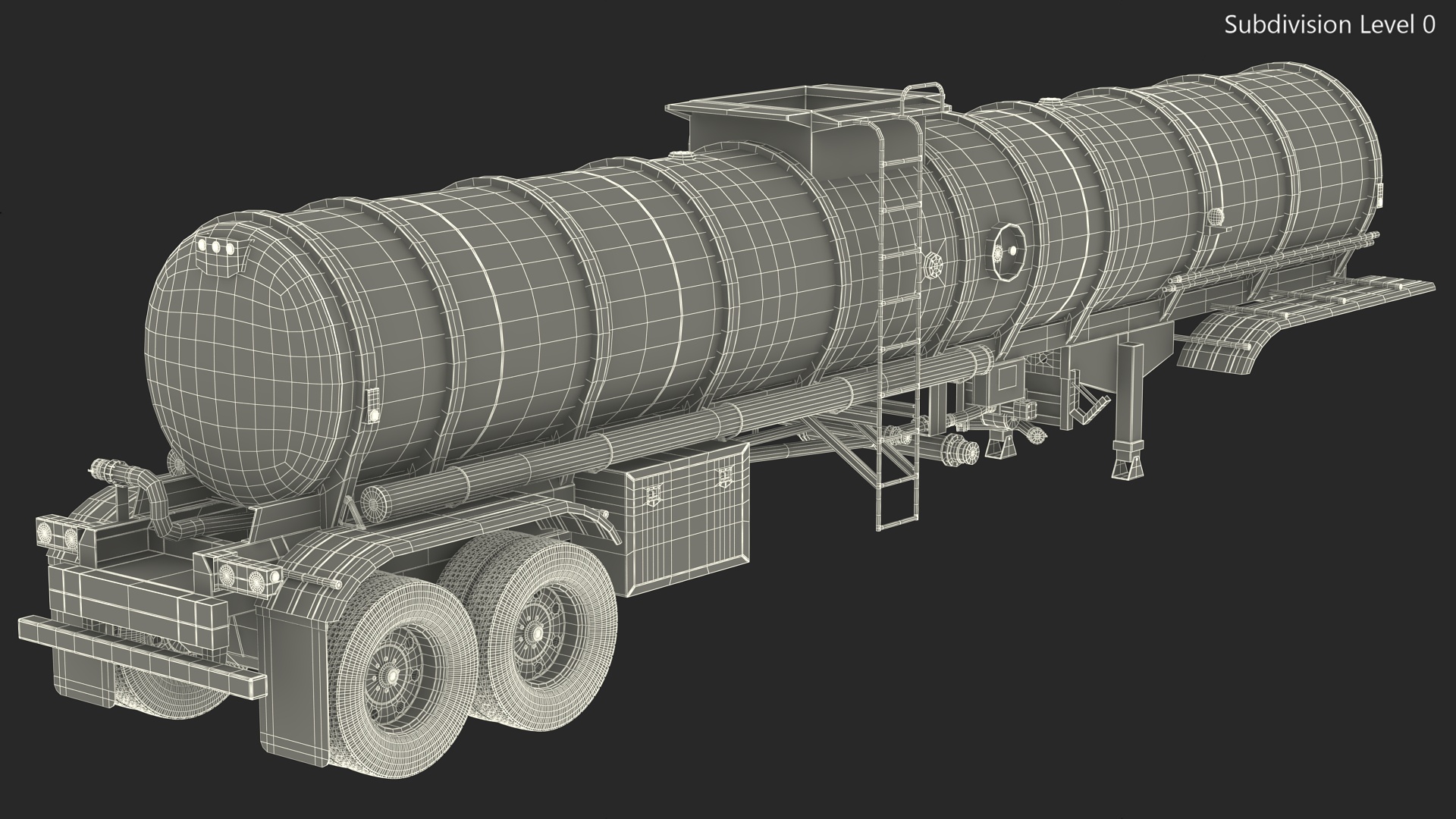 3D Food Grade Tank Trailer model