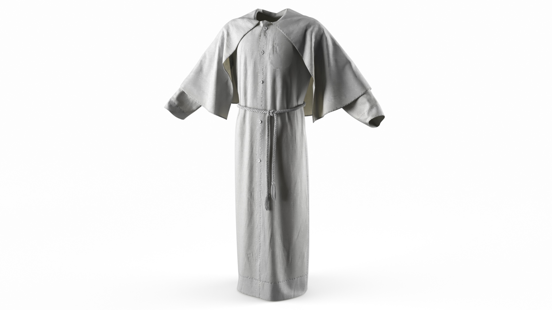 3D model Long Robe with Mantle and Belt