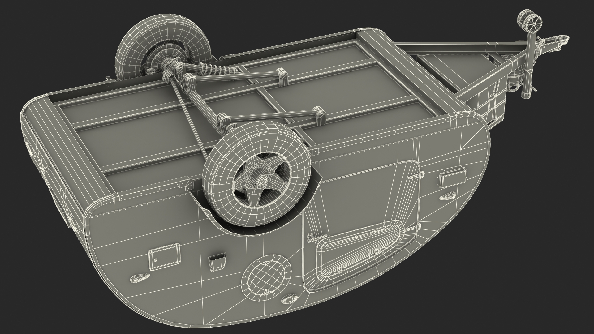 3D Metallic Vistabule Teardrop Camping Trailer model