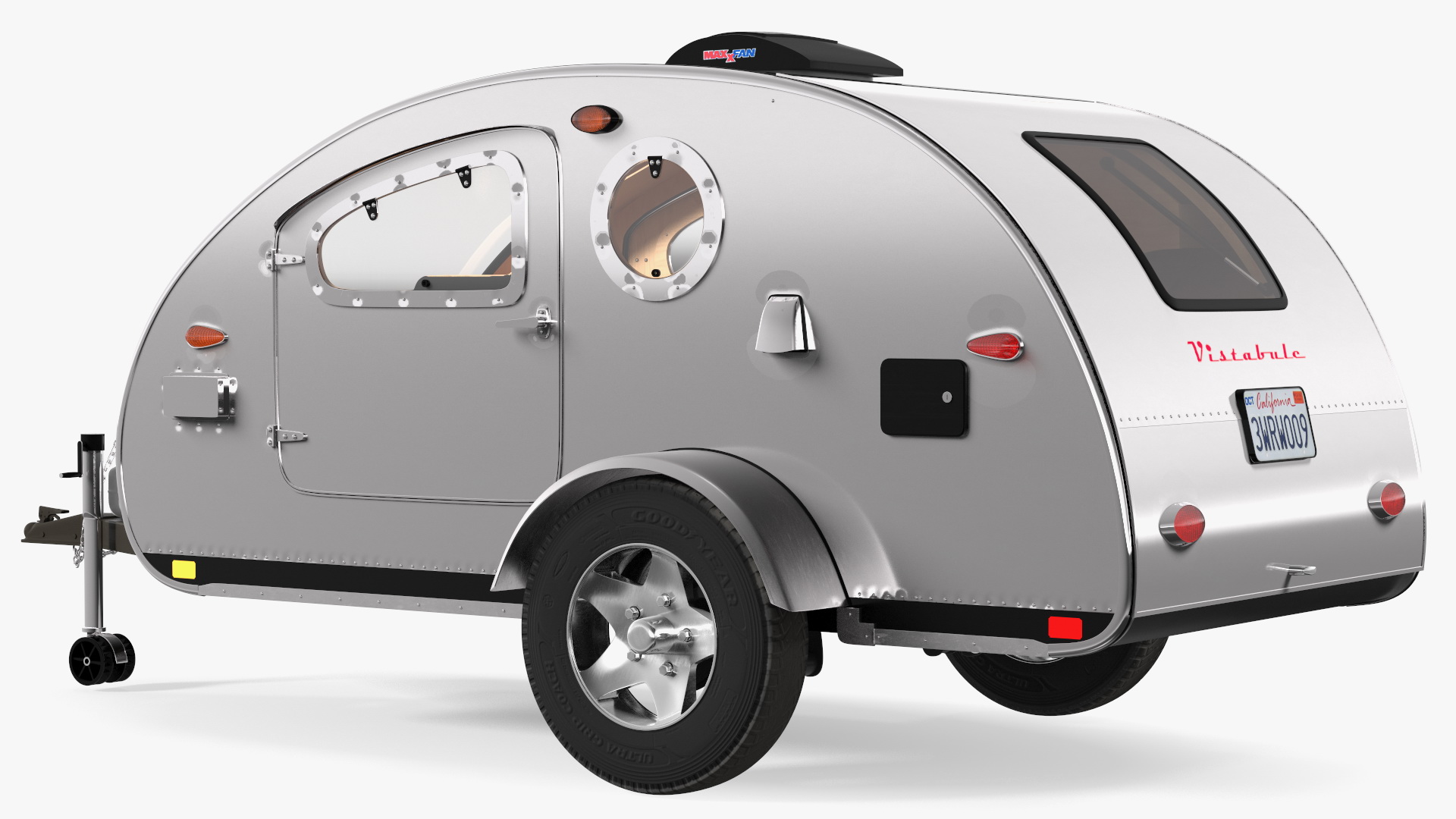 3D Metallic Vistabule Teardrop Camping Trailer model