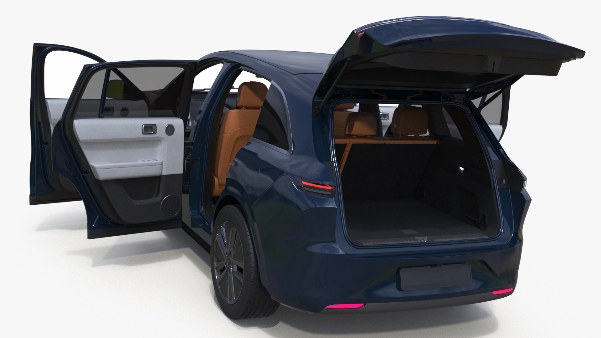 3D Electric SUV Ocean Blue model