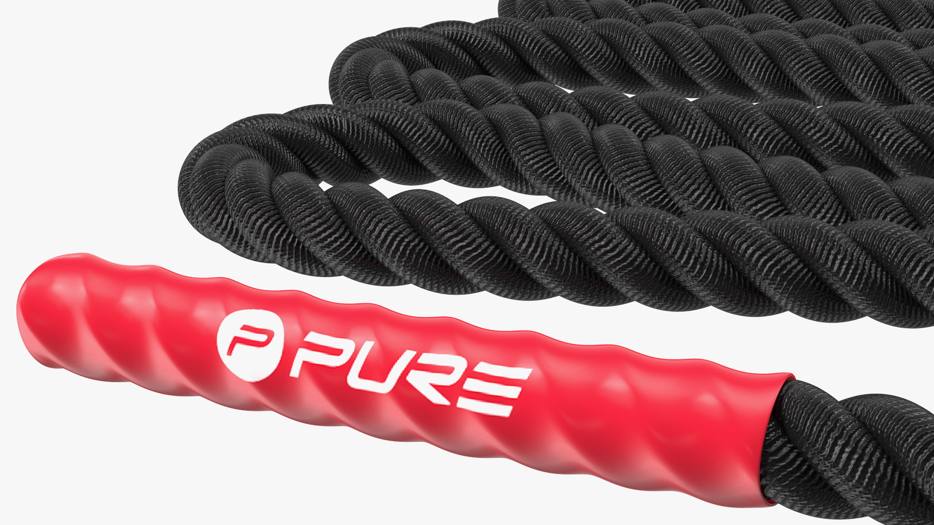 3D Pure2Improve Battle Rope Black with Red Handle