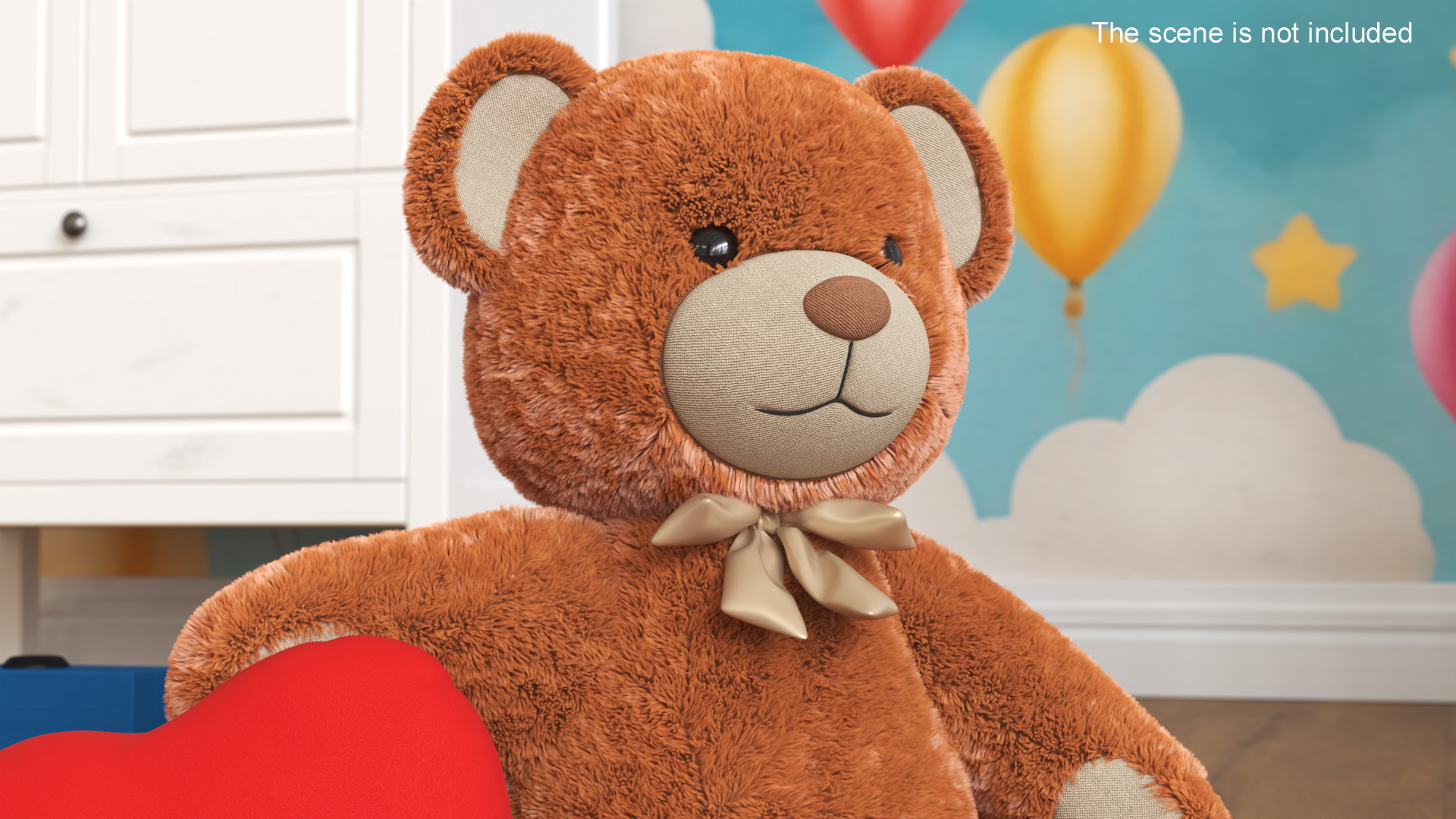 3D model Teddy Bear Toy Brown with Heart Fur