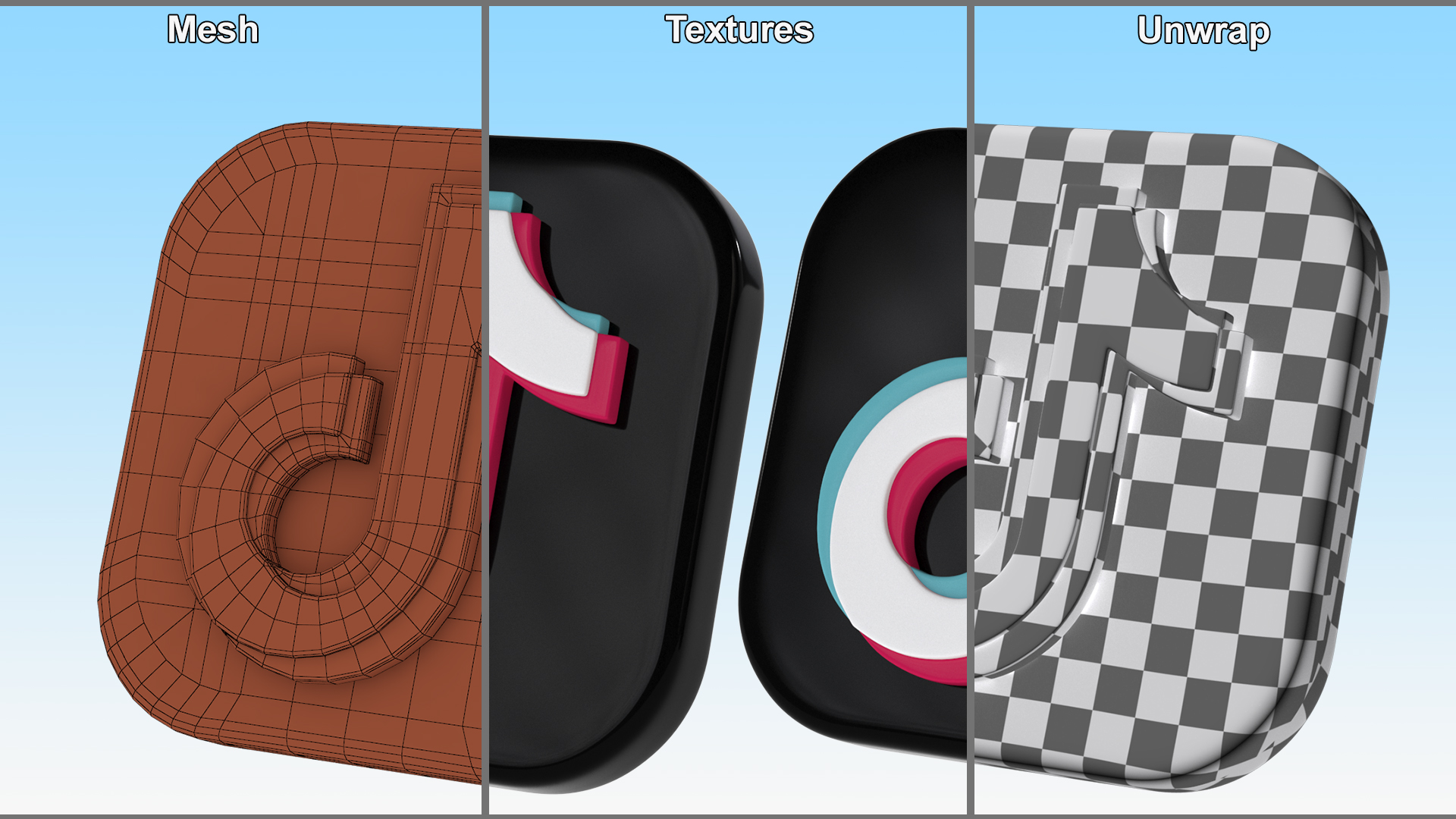 TikTok Social Media Icon 3D model