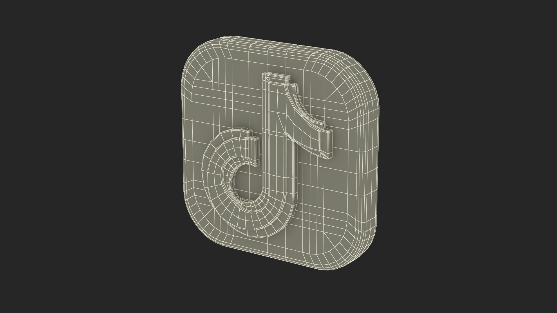 TikTok Social Media Icon 3D model