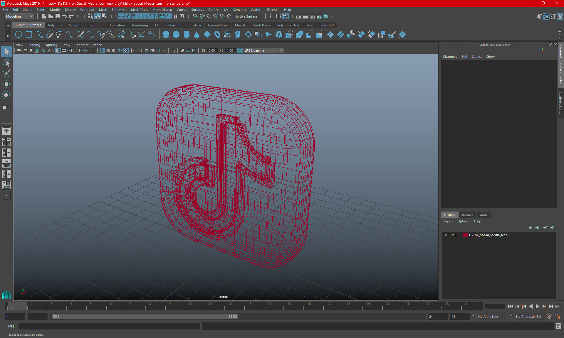 TikTok Social Media Icon 3D model