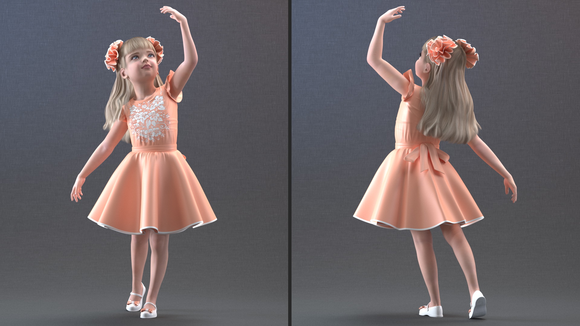 3D Dancing Child Girl model