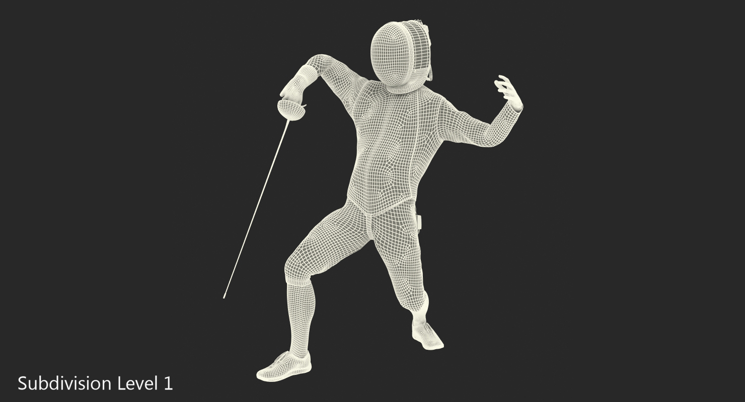 Fencer Defence Pose 3D model